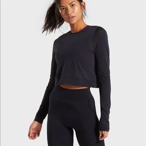 Gymshark Mesh Longsleeve - Black - XS